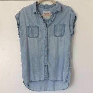 Chambray Denim Button Down Shirt